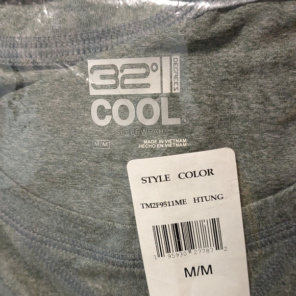 32 Degrees Cool Medium Mens Long Sleeve Sleep Top NWT - Picture 4 of 5